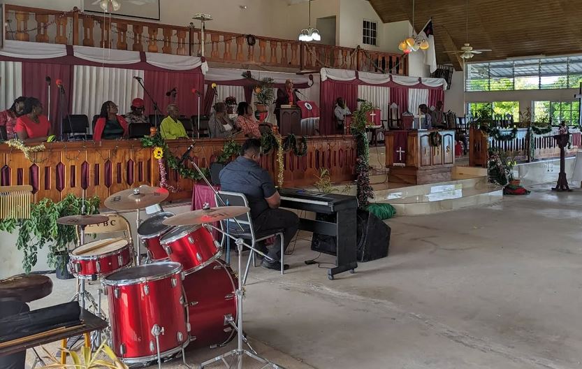 Interior of Ebony Vale Baptist Church sanctuary